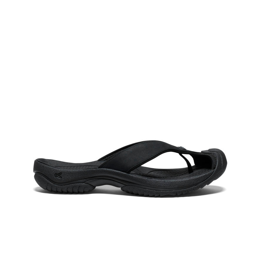 Men's Waimea Leather Flip-Flop | Black/Black